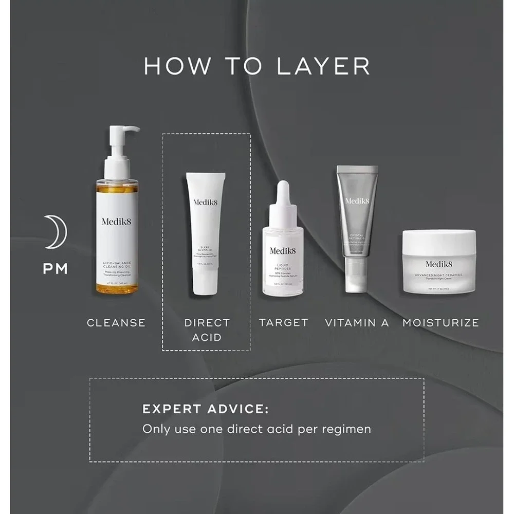 Medik8 Sleep Glycolic Time Release AHA Overnight At-Home Peel 1.0oz 30ml NEW‎